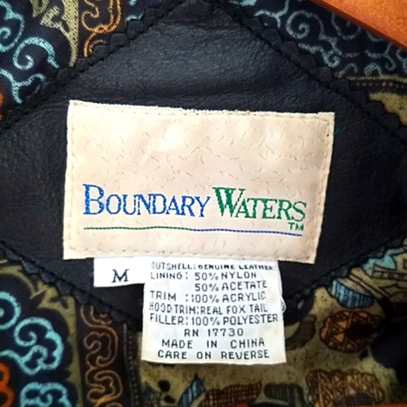 Hooded leather 90's bomber jacket fur trim 10 - Picture 5 of 5